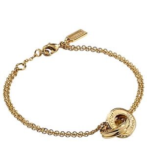 Coach Linked Rondelle Gold Tone Bracelet NWT